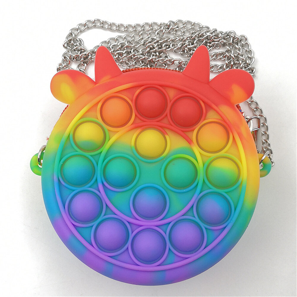 Mini Etui Regenboog Zintuiglijke Bubble Rugzak Fidget Speelgoed Meisje Tas Antistress Speelgoed Elan
