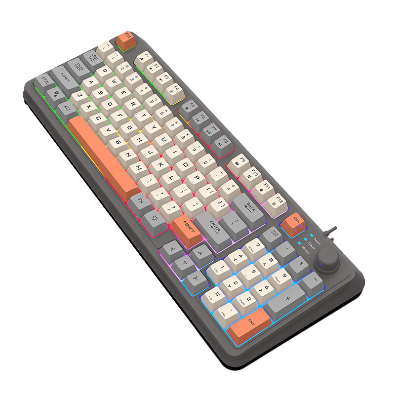 XUNSVFOX K82 94 Keys Wired Gaming Keyboard Three Color-block Luminous Mechanical-feel Station 19-key punchless Gamer Key