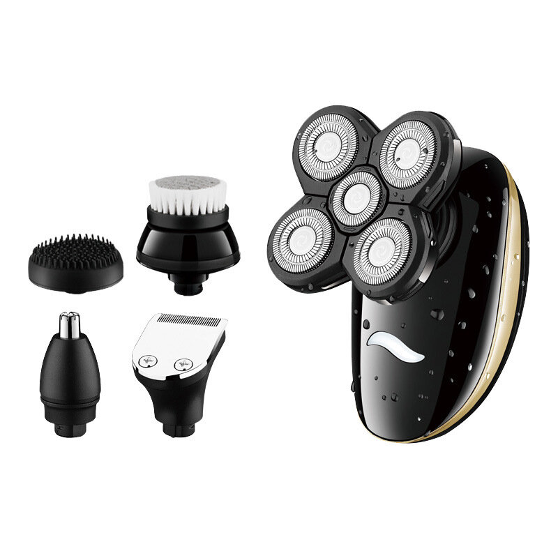 

5 In 1 4D Rotary Electric Shaver Rechargeable Bald Head Razor Beard Trimmer