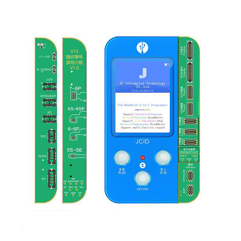 JC V1S V1 for PHONE 7 8 8P X 11 PRO MAX Photosensitive Original Color Touch Shock Battery Fingerprint Serial Number Programmer