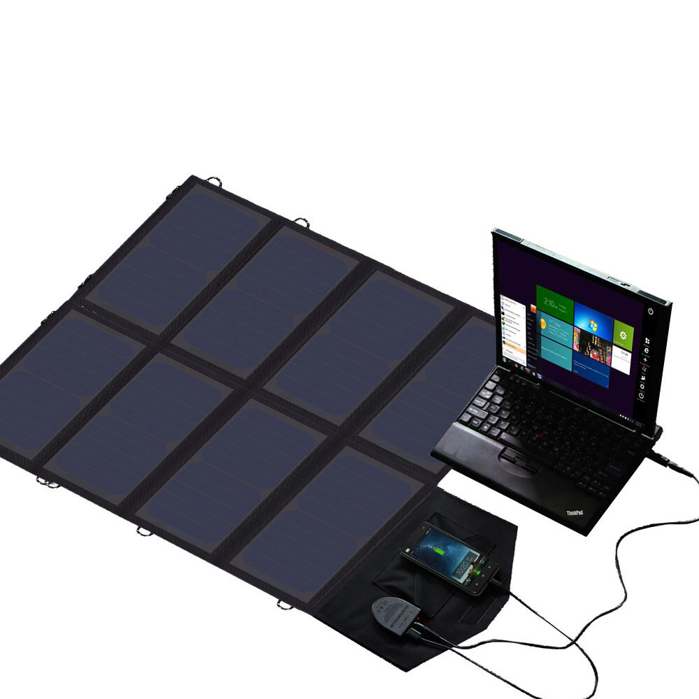 ALLPOWERS X-DRAGON 18V 40W Tragbares Solarpanel-Ladegerät mit zwei Anschlüssen für Telefon Tablet Laptops Camping Wandern Zubehör