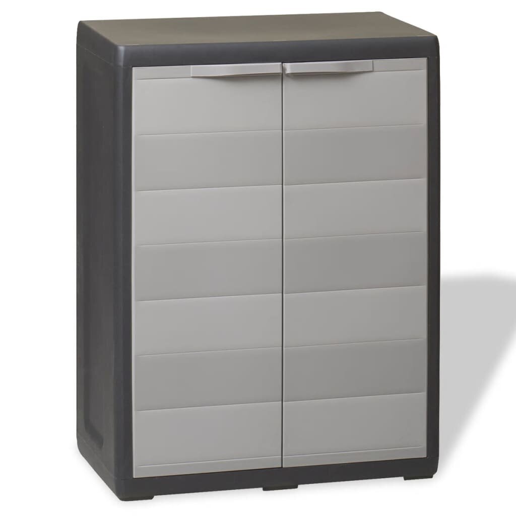 Garden Storage Cabinet with 1 Shelf Black and Gray
