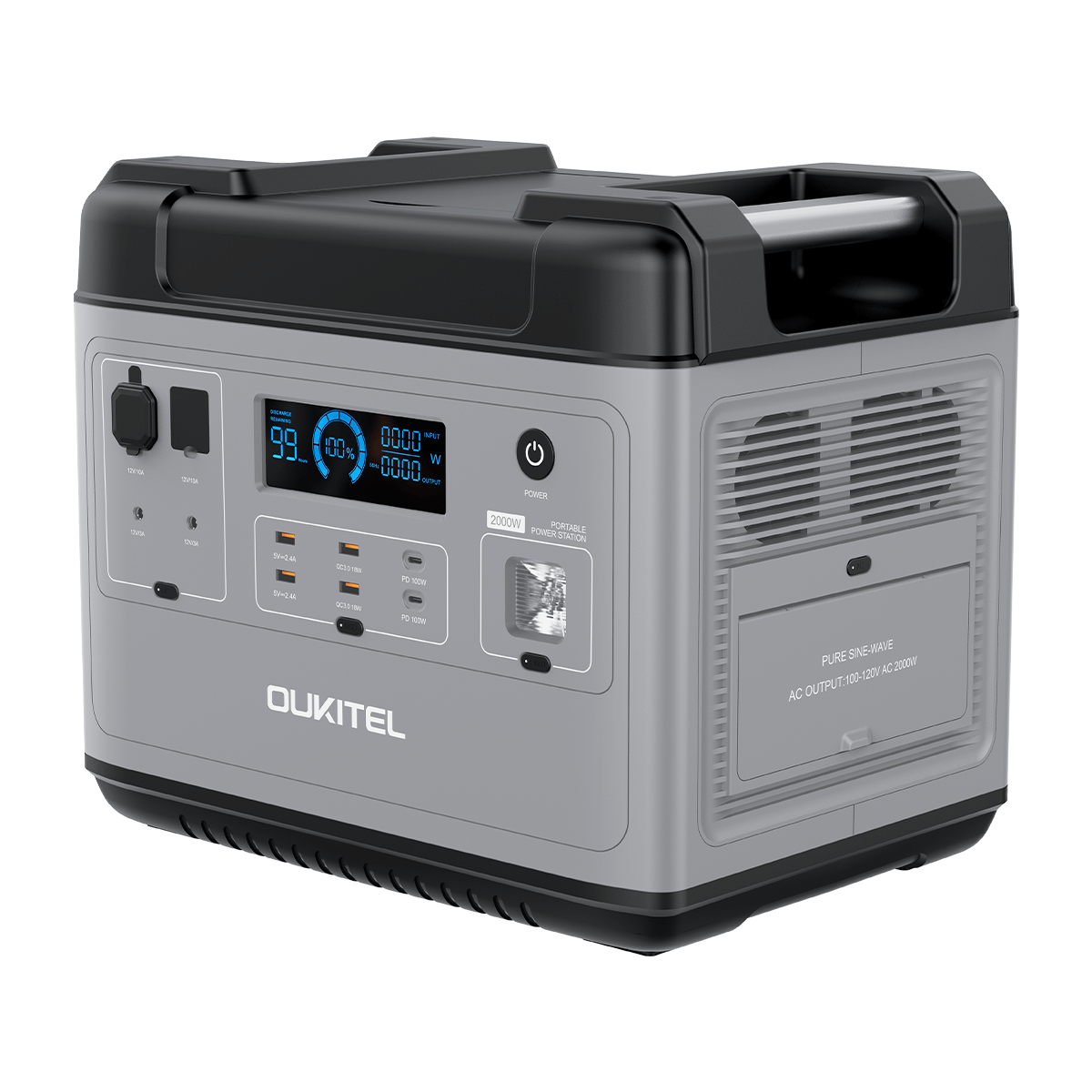 [US Direct] OUKITEL P2001 2000W/2000Wh LiFePo4 Battery Portable Power Station Storage Solution Solar Powered Outdoor Generator Emergency Power Supply Cpap Battery Backup For Outdoor Camping