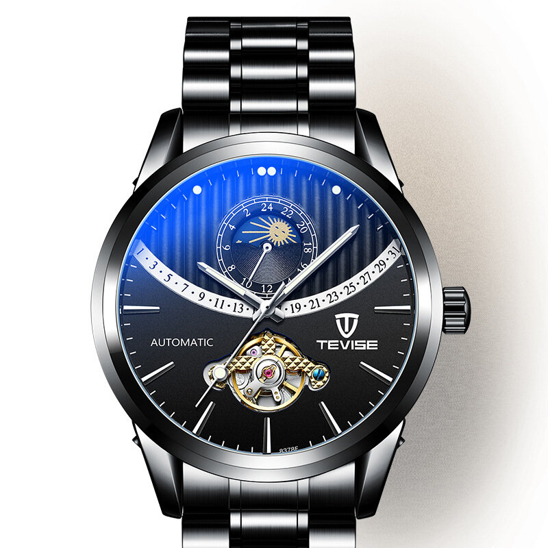 

TEVISE 8378F Skeleton Date Display Automatic Mechanical Watch Full Steel Men Wrist Watch