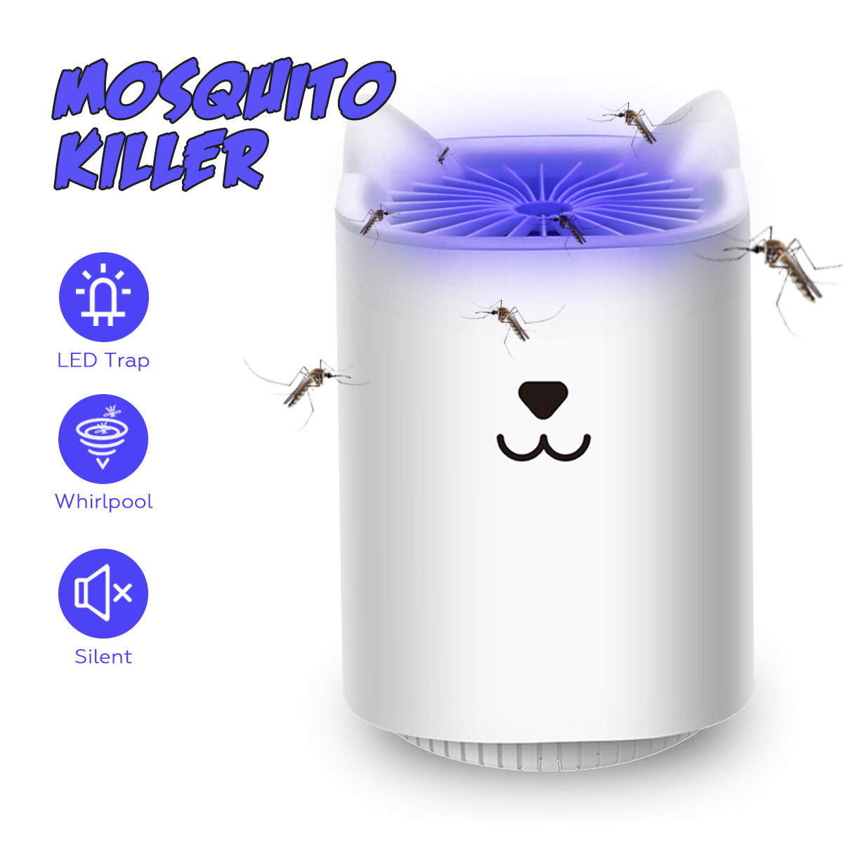 Portable USB Electronic Mosquito Insert Killer Light LED Photocatalyst Trap Cat Lamp DC5V