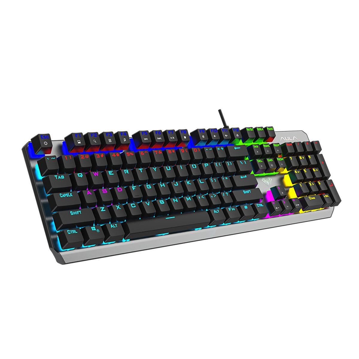 

AULA F2066-Ⅱ 104 Keys Mechanical Keyboard USB Wired Blue Switch LED Backlit Gaming Keyboard for PC Laptops Gamers