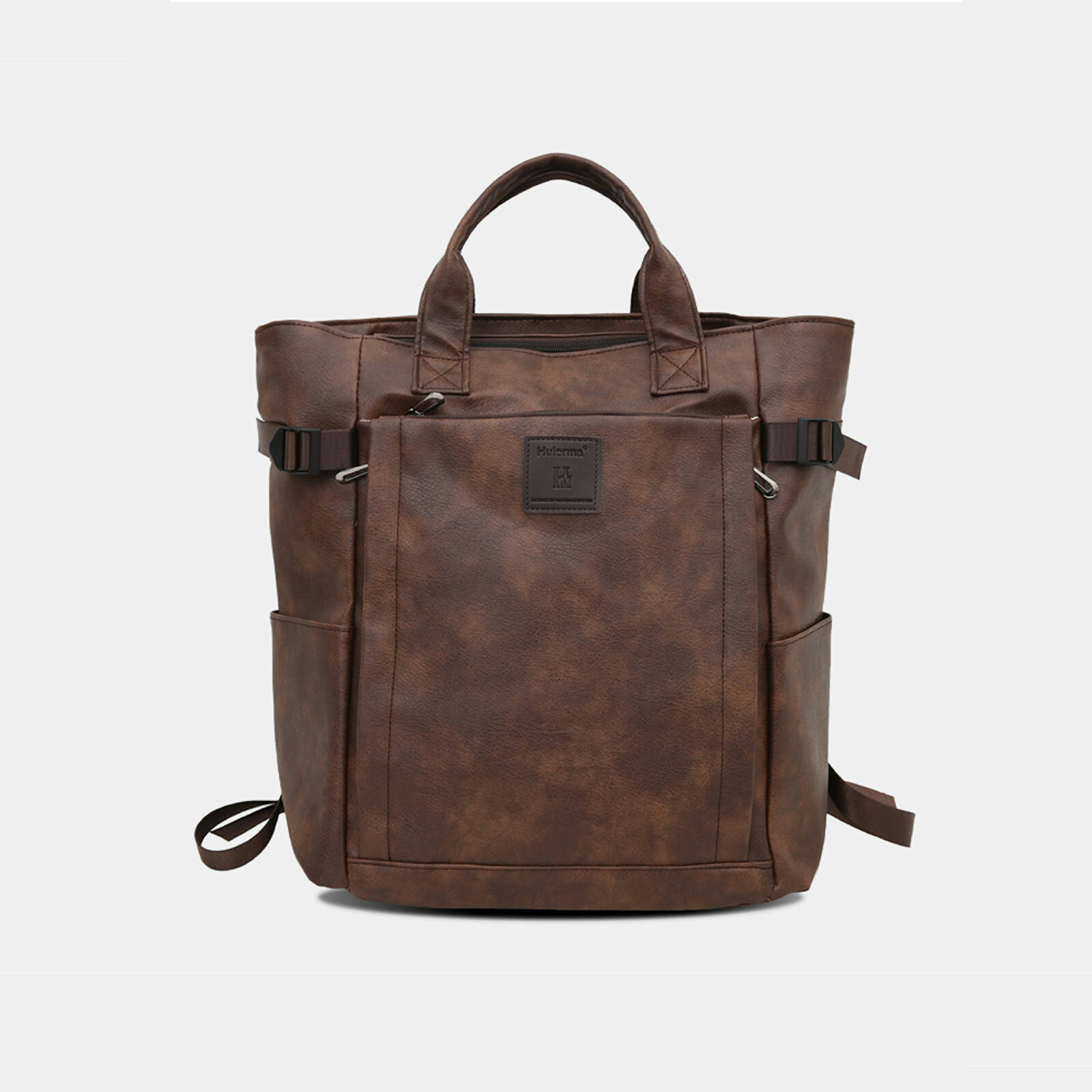 Men Artificial Leather Vintage Large Capacity Waterproof Backpacks Laptop Soft Retro Travel Backpack