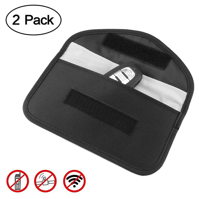 2 Pack Signal Blocking Bag GPS RFID Faraday Bag Cell Phone Privacy Protection Shield Cage Pouch Wallet Phone Case Cell D