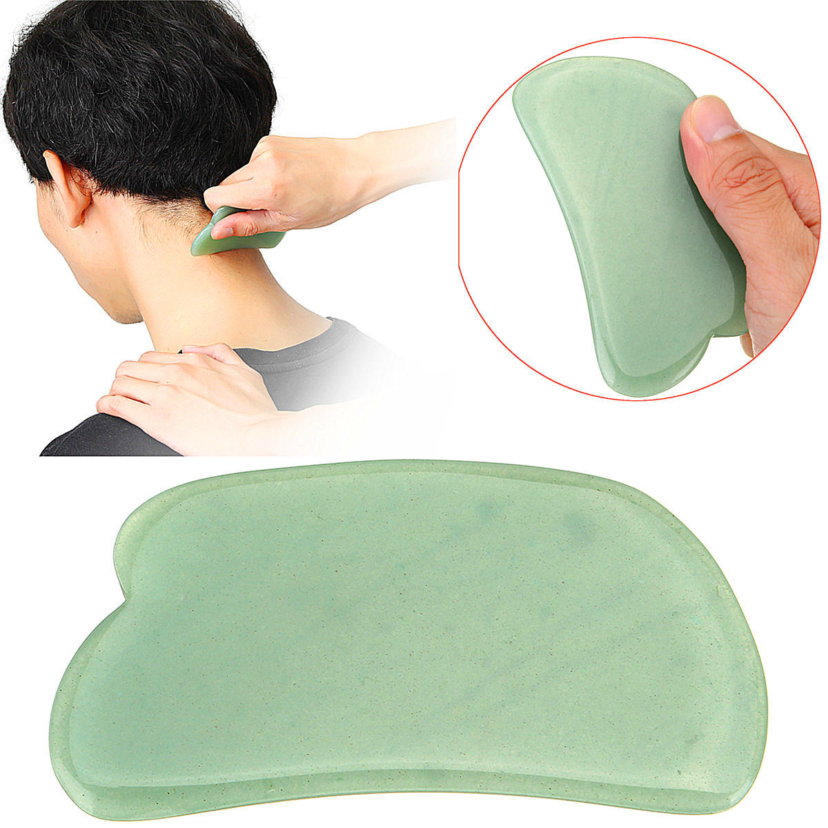 

Natural Jade Stone Gua Sha Body And Face Guasha Board Massager Massage Tool Accessories