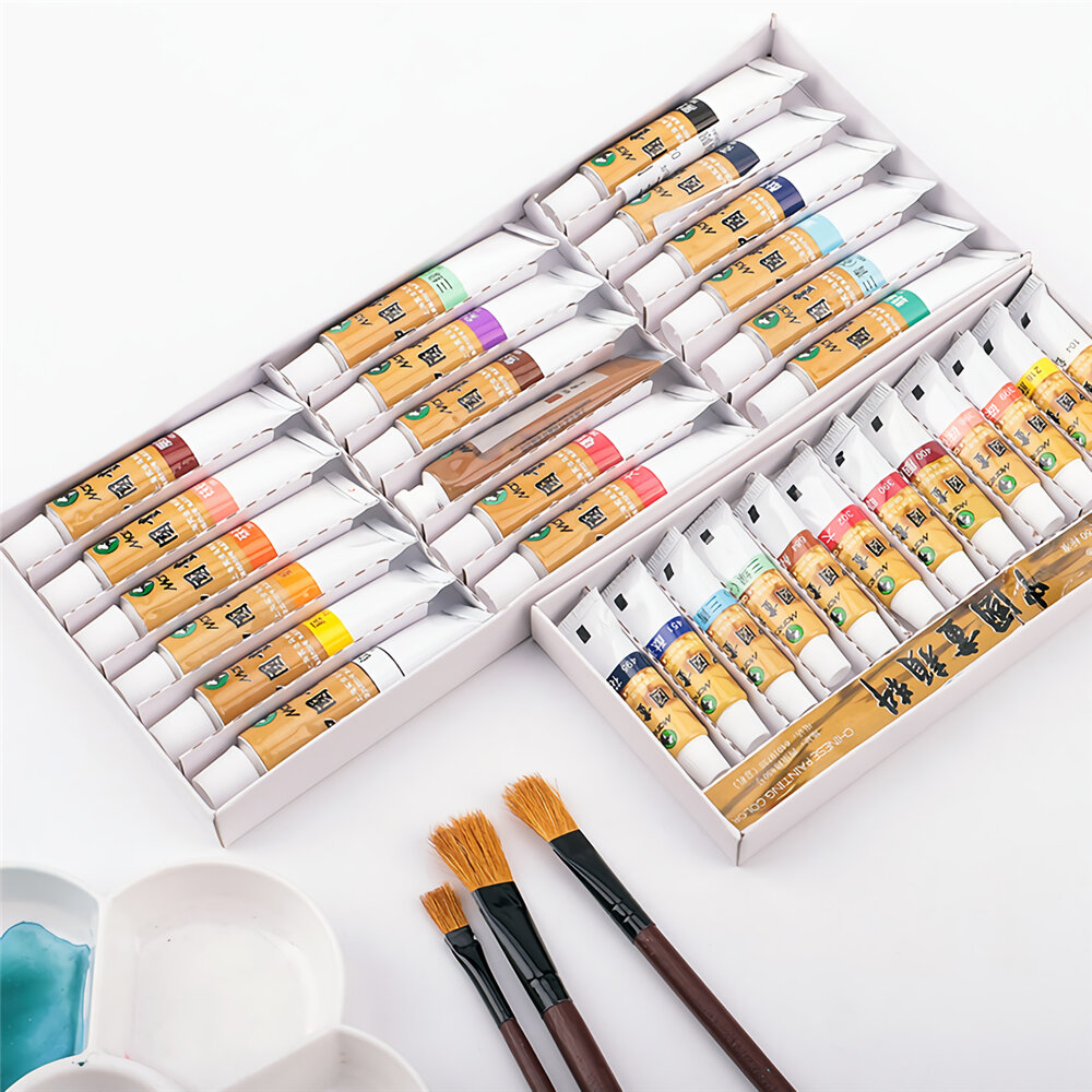 Marie's 18/24/36 Kleuren Aquarel Verf Set Olieverf Pigment School Art Tekening Levert Profesional Schilderen Tools: