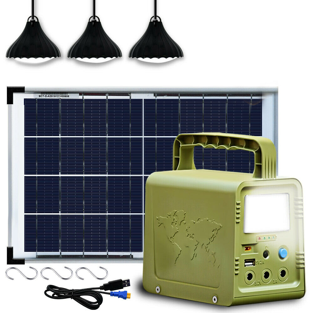 Centrale elettrica solare Kit illuminazione generatore solare Luce con cavo da 5 m per la casa campeggio Alimentatore di emergenza Generatore di corrente portatile