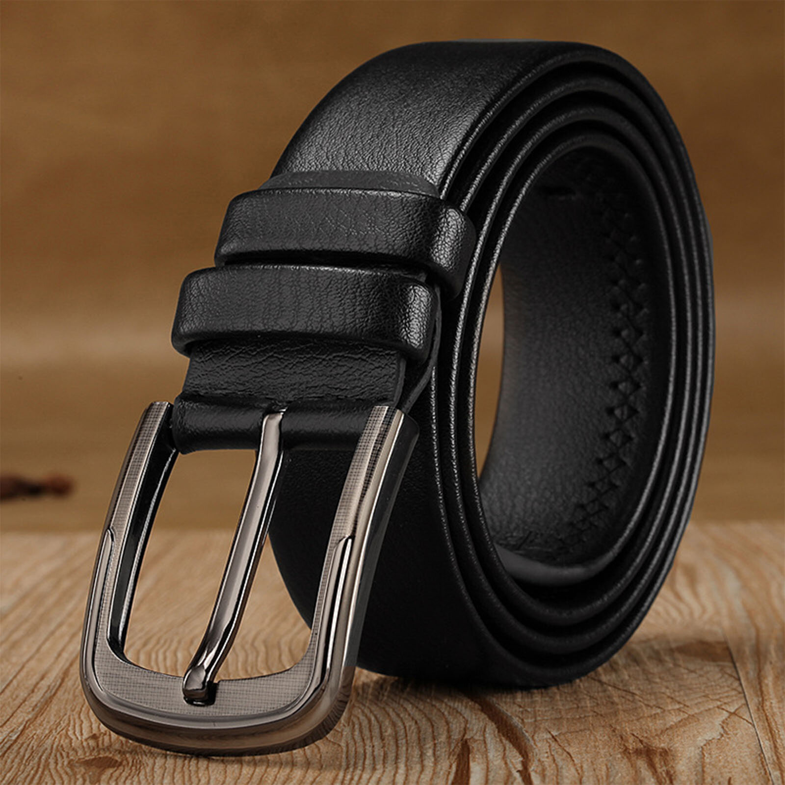 JASSY 120cm Men's Business Casual Leather PU Pin Buckle Belt