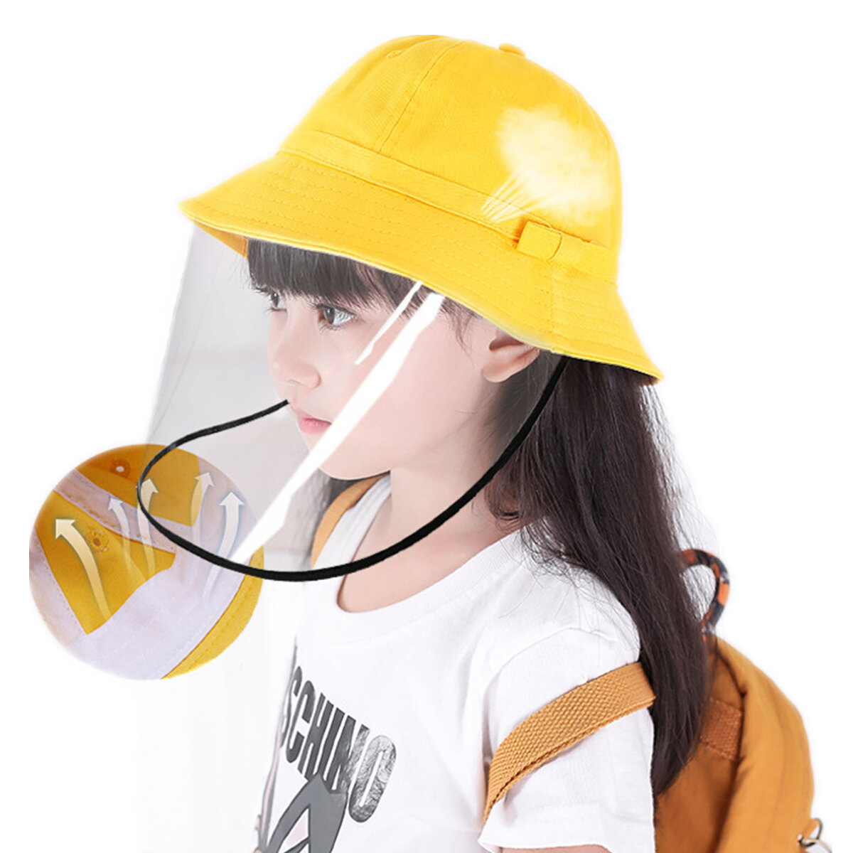PODOM Kids Bucket Hat Protection Safety Removable Full Face Shield Protective Cover Sun Fisherman Ha