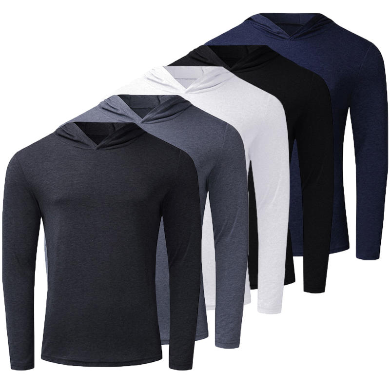 [FROM] Ανδρικό μακρυμάνικο ελαφρύ φούτερ πουλόβερ μπλουζάκι μπλουζάκι βαμβακερό V λαιμό μπλουζάκι