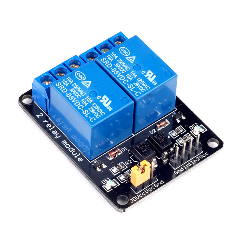 AOQDQDQD 5V 2-Channel Relay Module with Optocoupler Protection and Expansion Board for Home Automation and DIY Projects