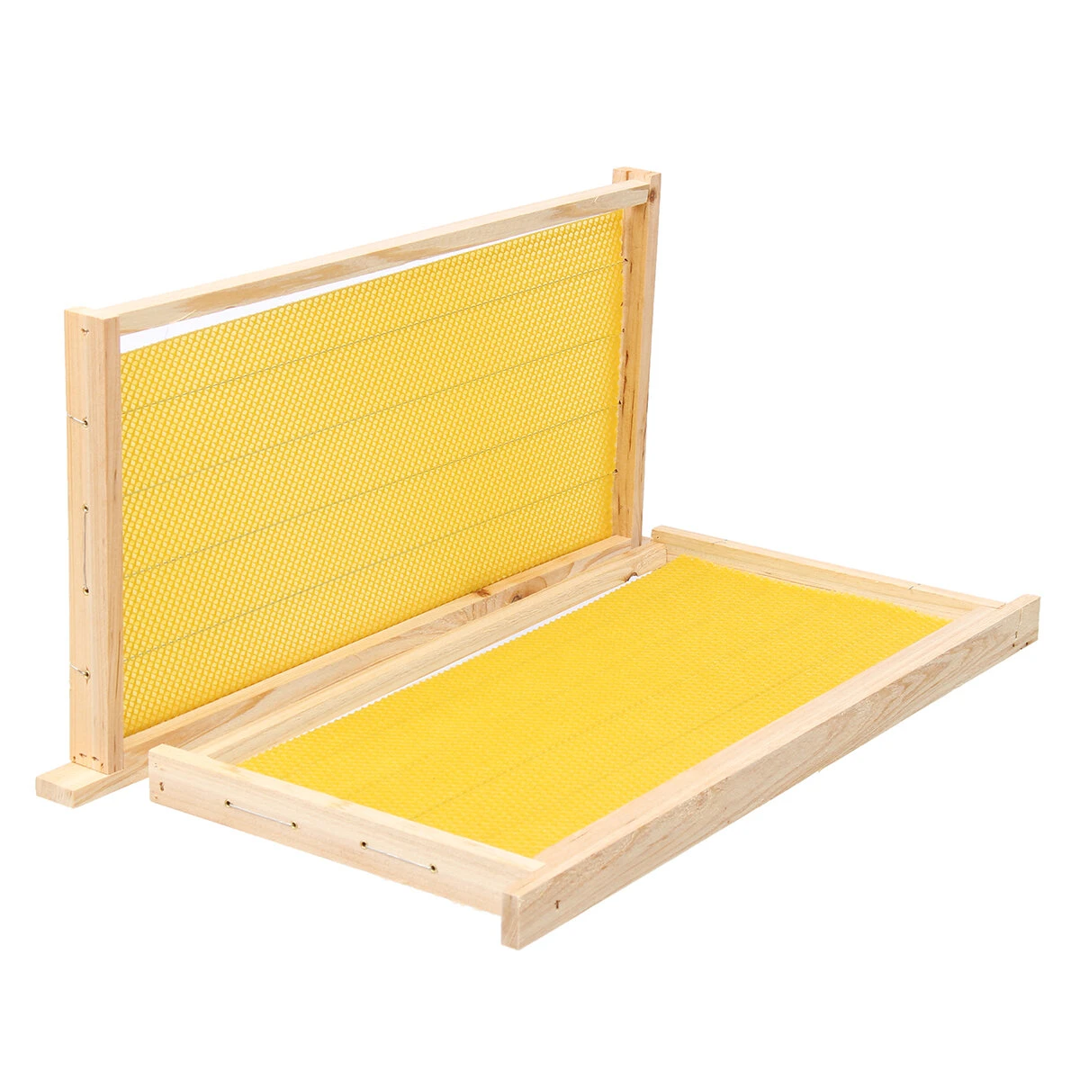 10pcs bees wax foundation sheets wood beekeeping pine beehive frame 49x23.5 cm
