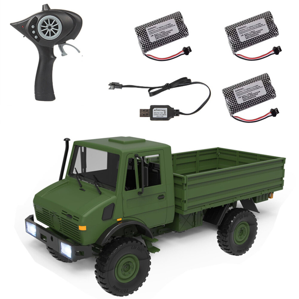 

LDRC LD-P06 Several Battery 1/12 2.4G 4WD RC Car Unimog 435 U1300RC w/ LED Light Military Climbing Truck Full Proportion