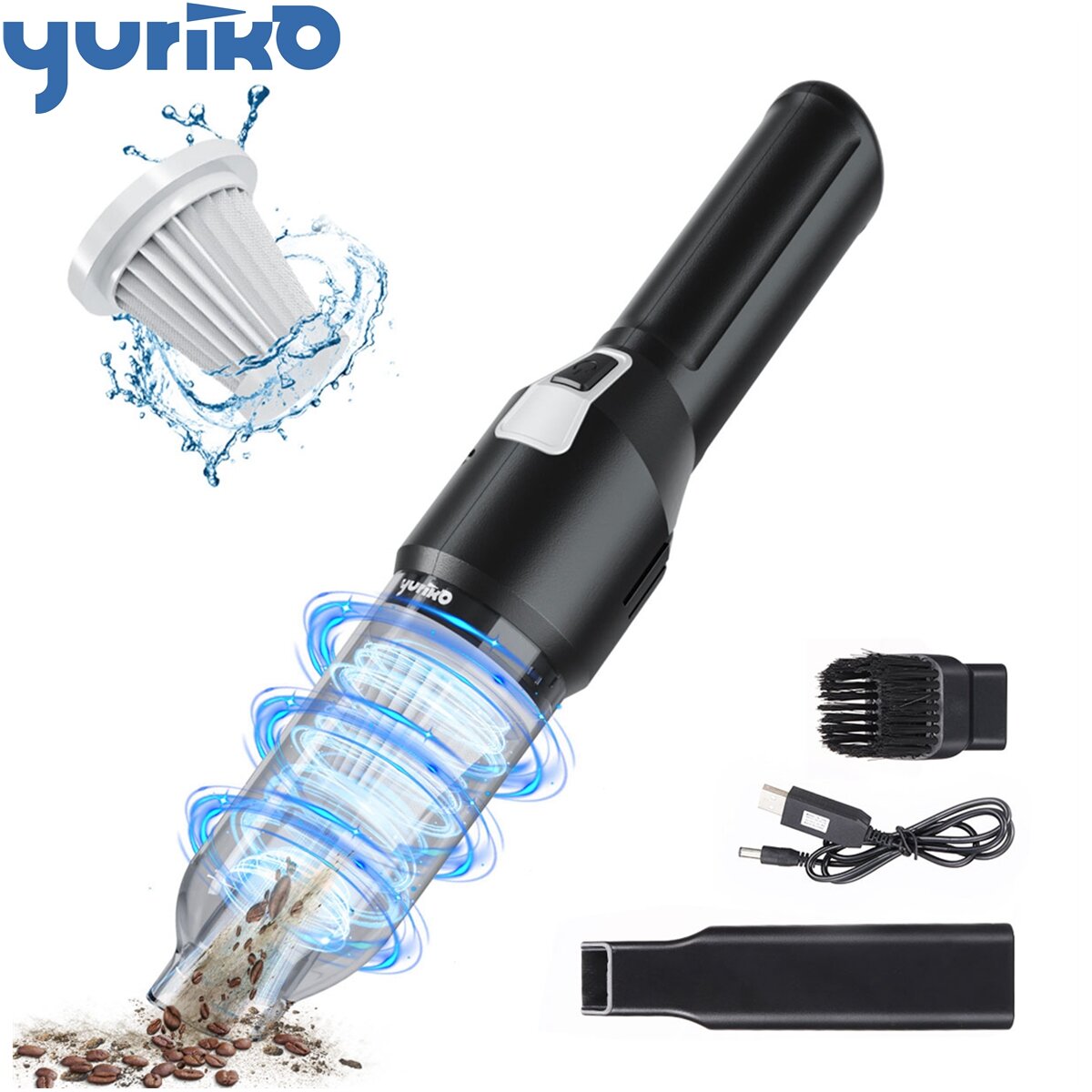 YURIKO YK-VC01 Drahtloser Mehrzweck-Handstaubsauger 150 W 4500 Pa Saugleistung Beseitigen Sie jede Unordnung für die Hau
