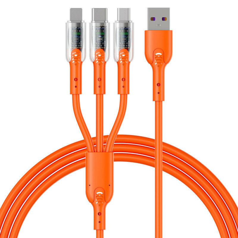 

3A USB-A to Type-C/iP/Micro USB Cable Fast Charging Data Transmission Copper Core Line 1.2M Long for iPhone 12 13 14 14P