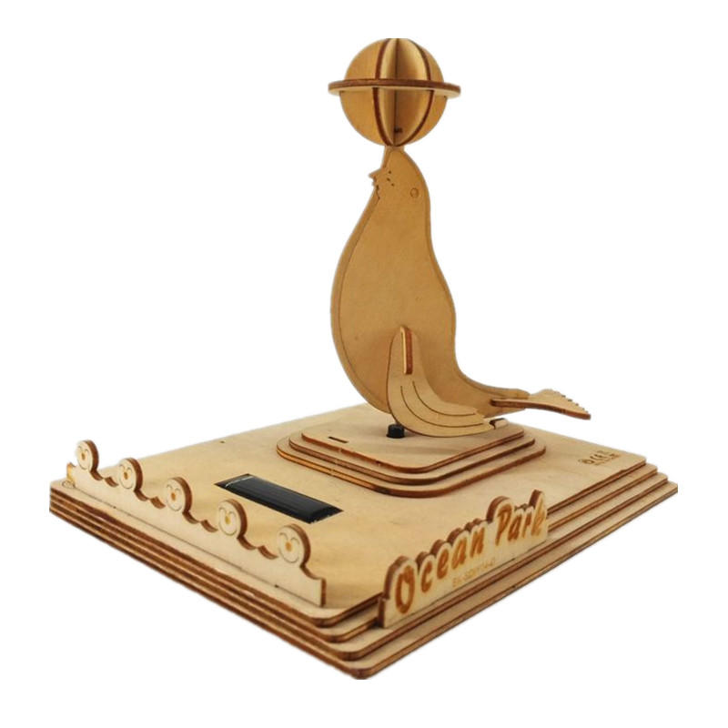 Image of 3DpdagogischeSolarbetriebeneSpielzeugEnergieSeelwe Kits Ziegelstein Holz Puzzle Modell Spielzeug