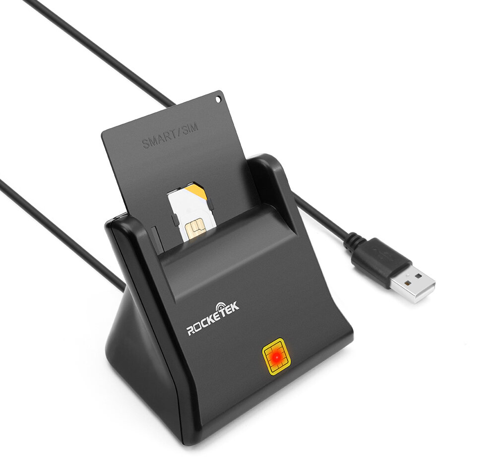 

【Standing Version】Rocketek USB 2.0 Smart Card Reader Memory for CAC ID Bank EMV Electronic DNIE Dni SIM Cloner Connector