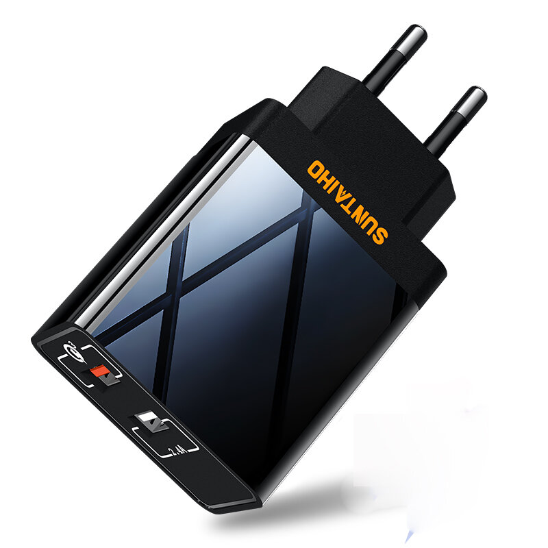 SuntaihoUSB充電器30WQC3.0ユニバーサルウォールアダプターデュアルUSB充電器iPhone用急速充電XS11Pro Mi10 Note 9S