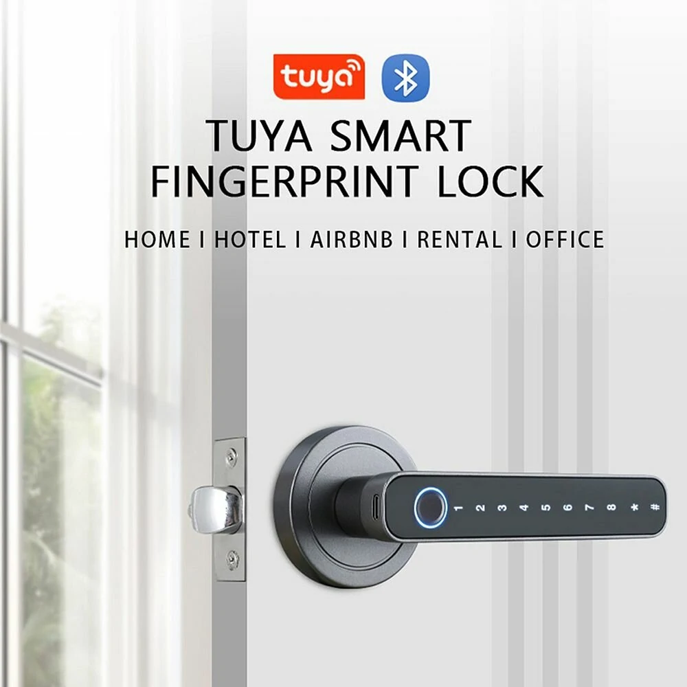 Tuya smart door bluetooth lock intelligent anti-theft door lock dynamic password app fingerprint key unlock home lock