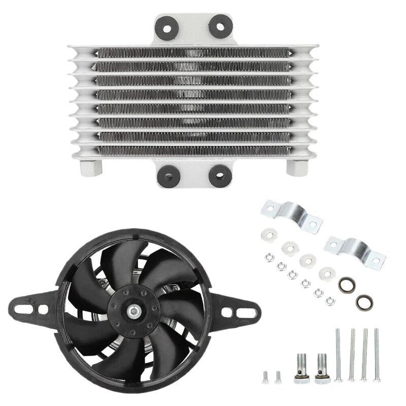 Motorcycle Modified Large Oil Cooler Radiator Fan Combination Kits