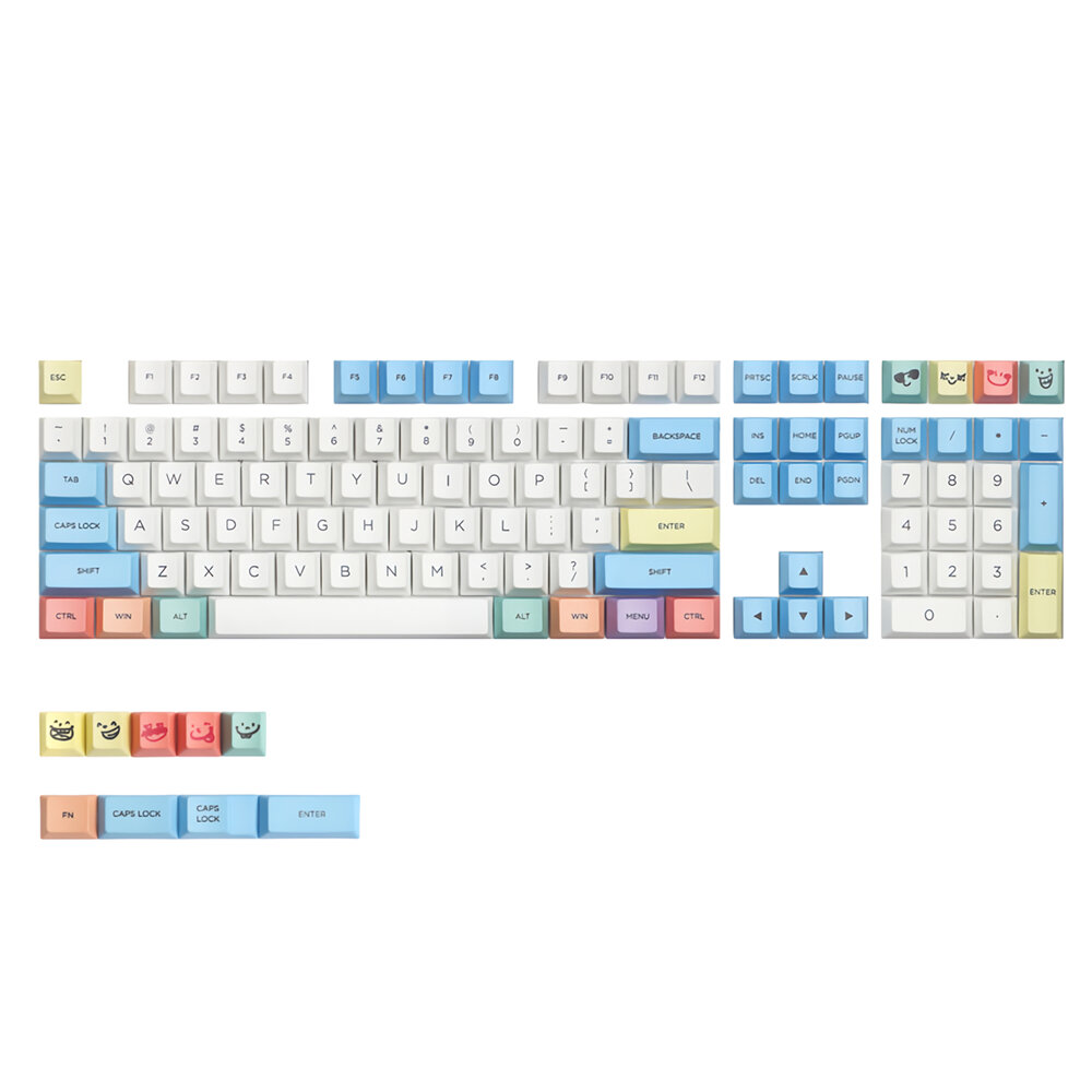 

MechZone 117 клавиш Мел набор клавишных колпачков Cherry Profile PBT сублимационные колпачки для клавиатур Механический