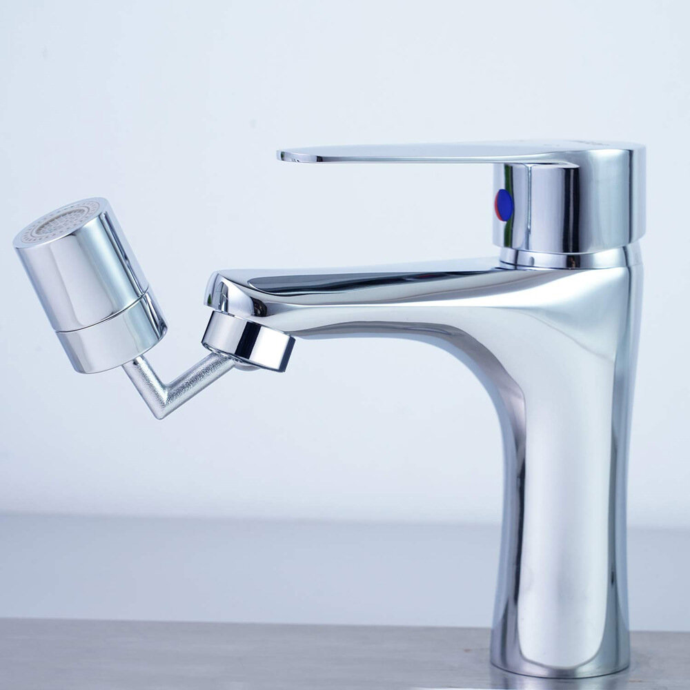 360 Degree Swivel Faucet Universal Rotating Mesh Mouth Anti Splash Head Dual Model Bubbler Faucet Extender for Bathroom