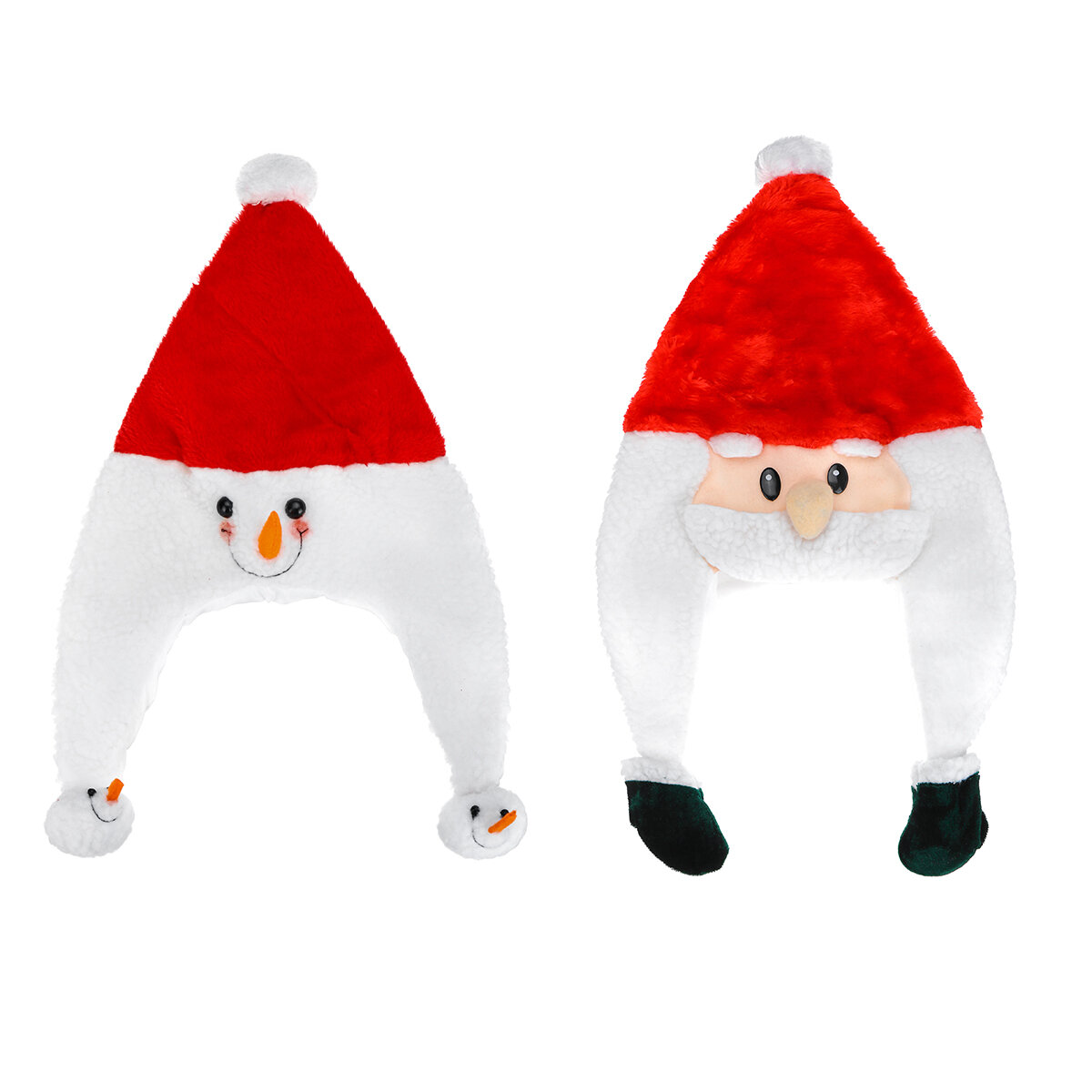 Unisex kerst Xmas nieuwigheid pluche hoed kerstman hoed vakantie decoratie