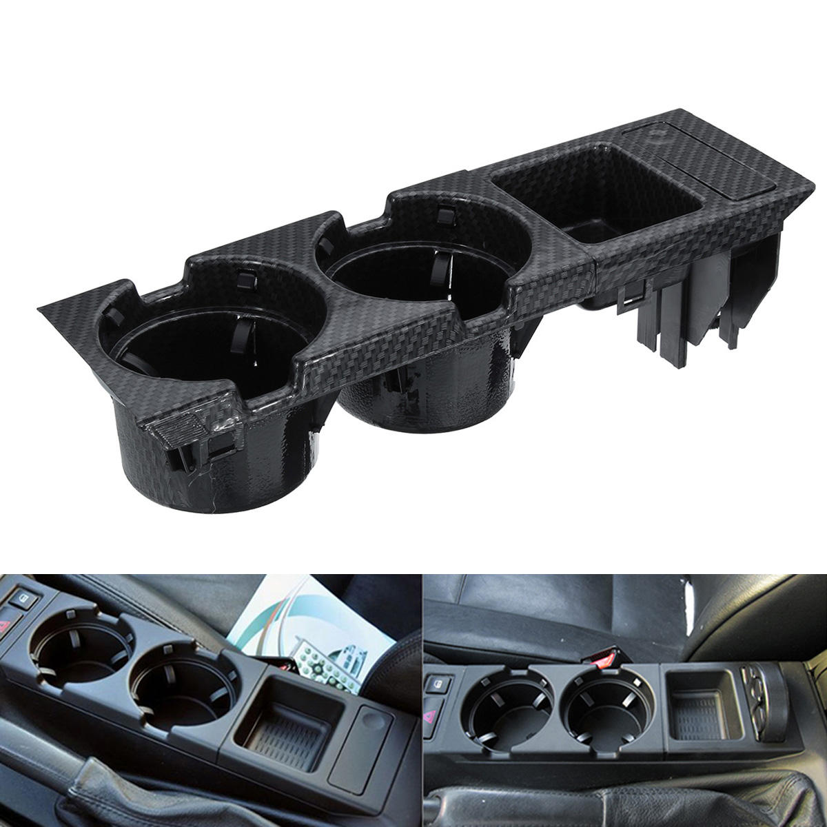 Front Center Console Drink Cup Holder Box Carbon Fiber For BMW 3 Series E46 1999-2006