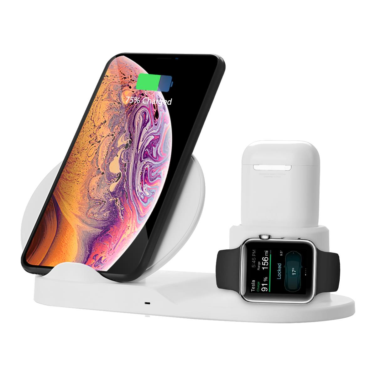 3 In 1 Qi Wireless Charger Phone Charger/Watch Charger/Earphone Charger