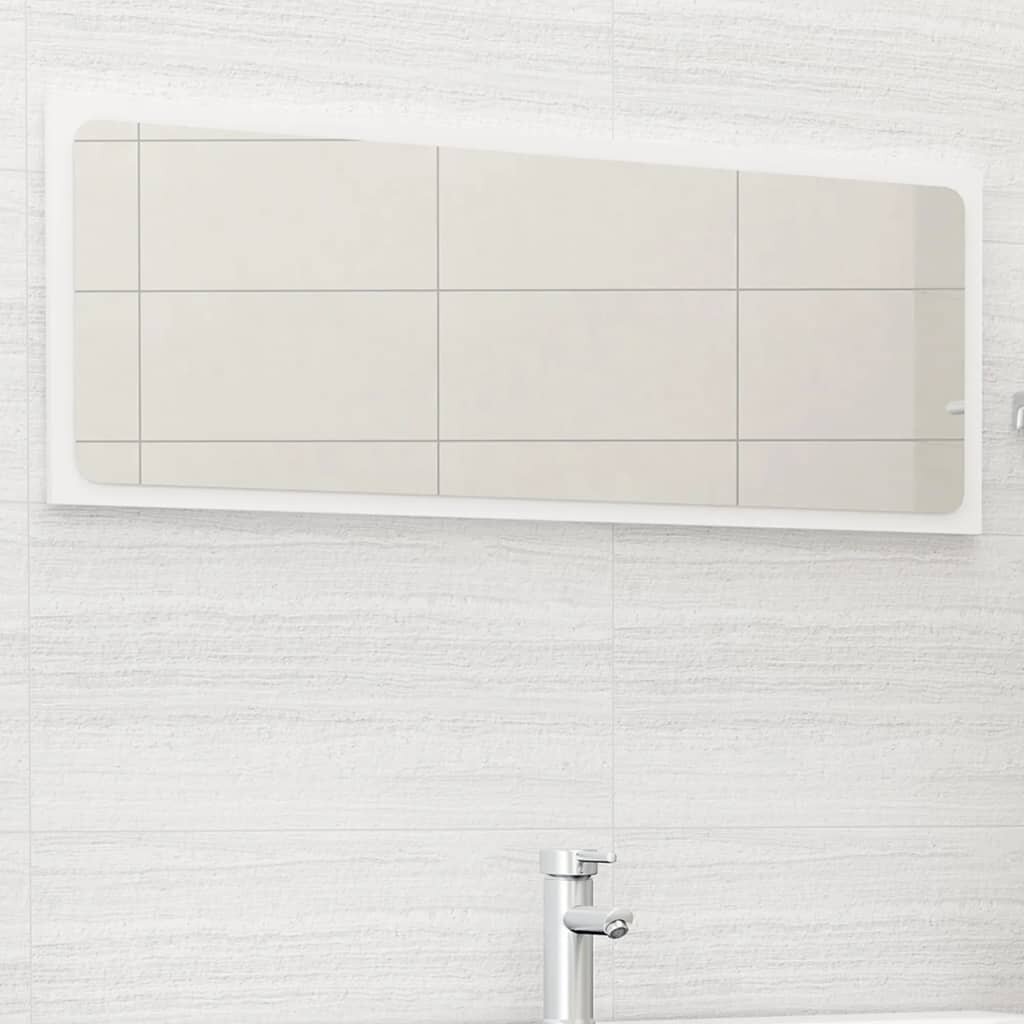 

Bathroom Mirror White 39.4"x0.6"x14.6" Chipboard