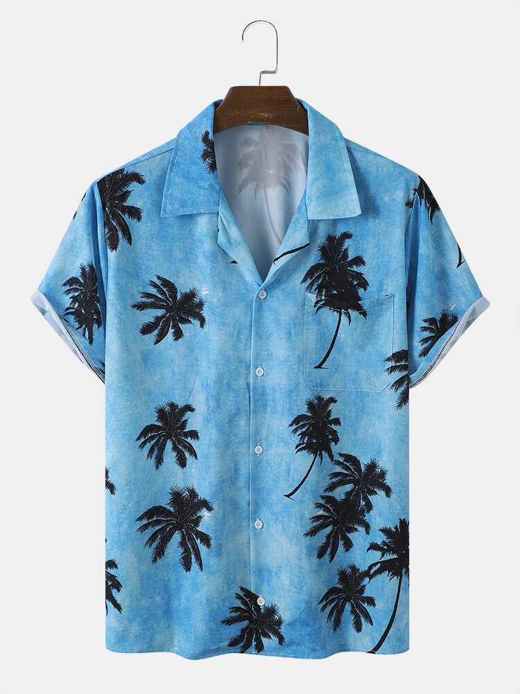 Heren Kokospalm Hawaii-stijl Casual Huidvriendelijk Alle Matched Soft Shirts