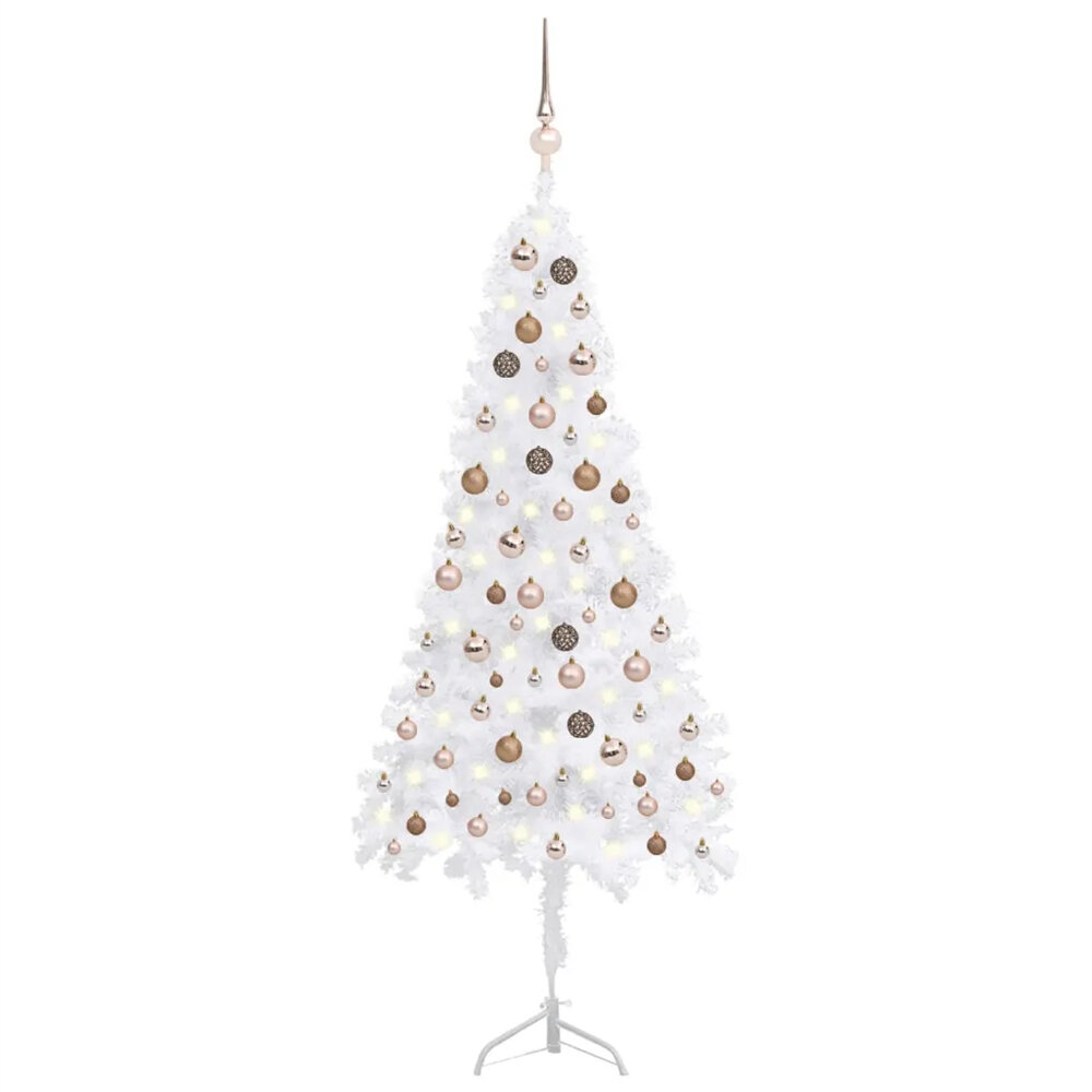 

1.8m Artificial Christmas Tree with 150 LEDs, Easy Assembly Christmas Tree with Metal Stand and 230 Tips Decor for Home,
