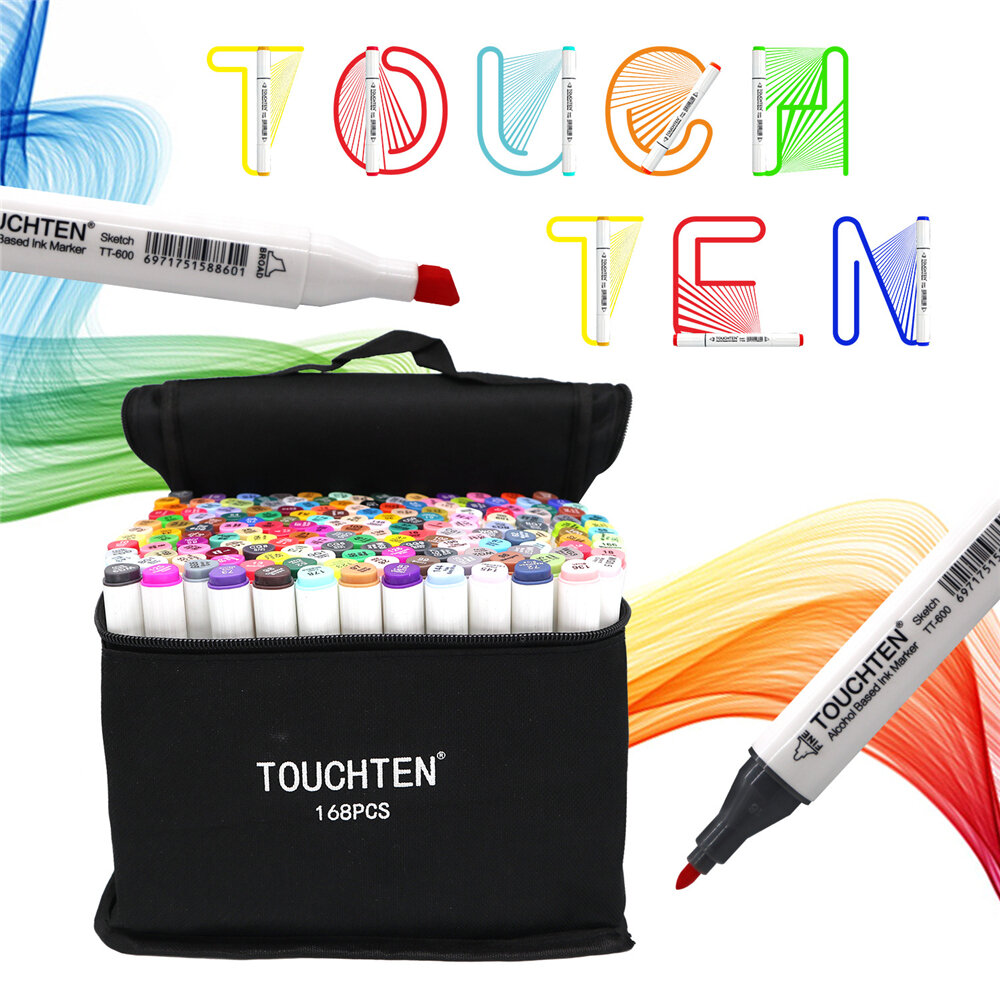 

TOUCHTEN 30/40/60/80 Color Art Marker Set Dual Head Artist Sketching Alcohol Based Markers for Animation Manga Design Pe