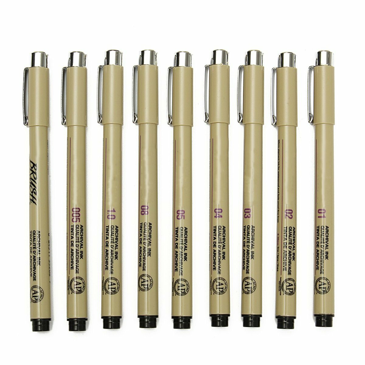9 stks Fine Liner Pen Set 0.2mm-1mm Penpunt Pen Met Borstel Set Schilderij Schetsen Lijn Tekening pe