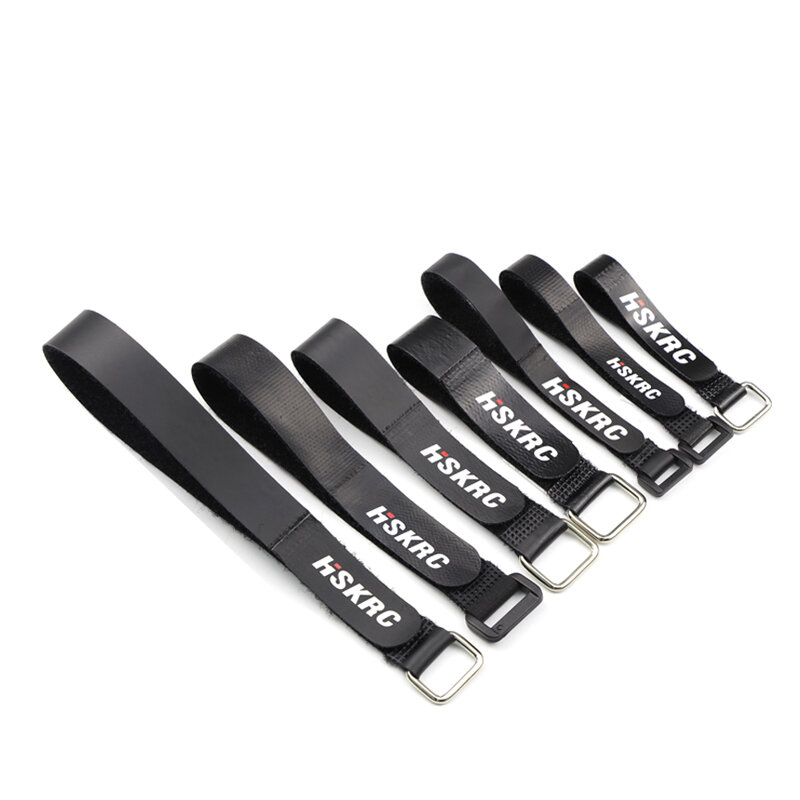 HSKRC 12.5 / 20mm batterijriem Plastic metalen gesp 150-400mm lengte zwarte kleur voor RC Lipo-batte