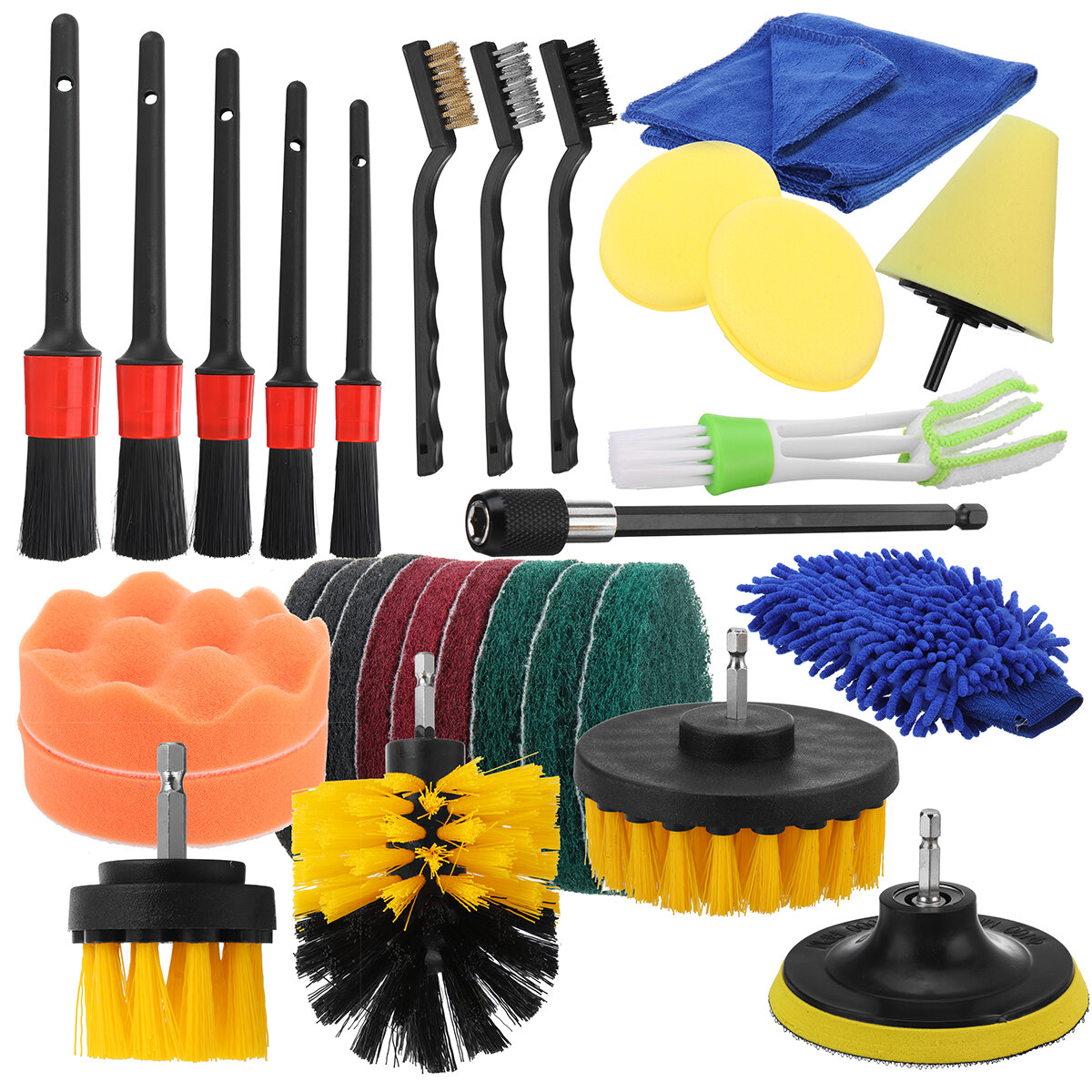 30PCS Cleaning Detailing Brush Set Dirt Dust Clean Brush Exterior Leather Air Vents Care Clean Tools