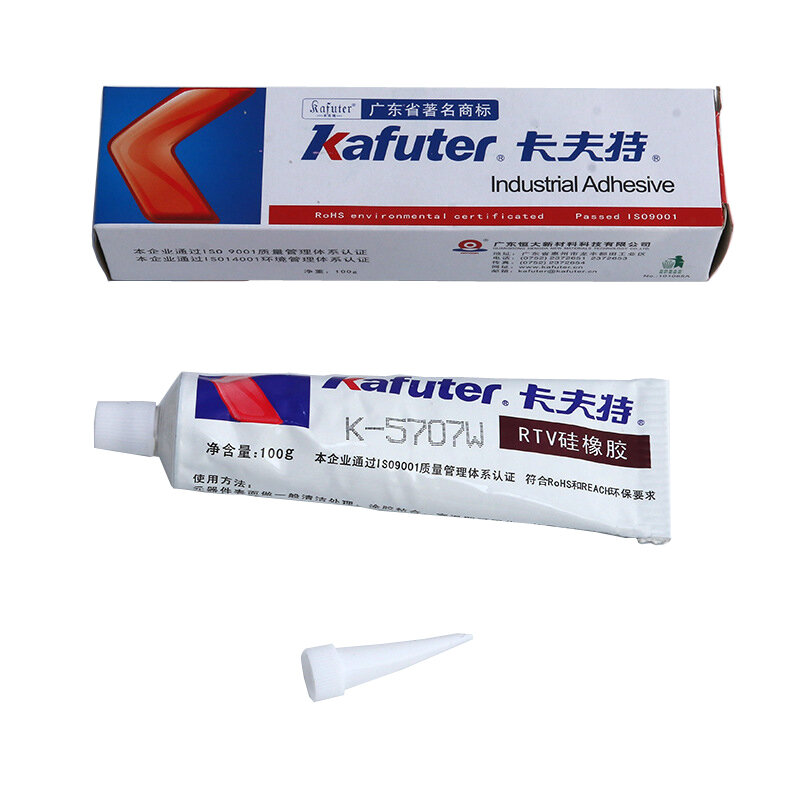 Kafuter K-5707W 100g White Silicone Components Fixed Rubber Plastic Adhesive Sealant