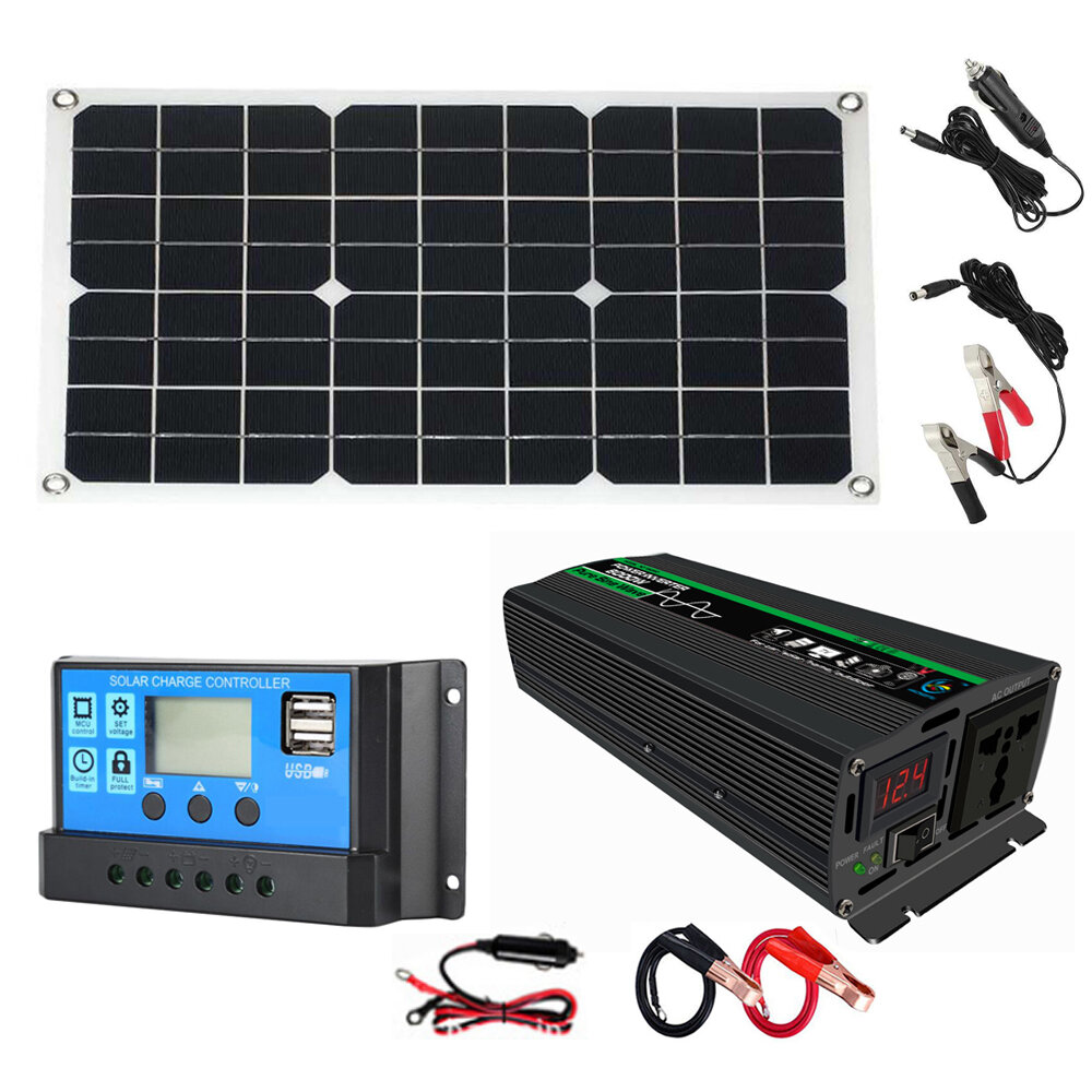 8000W solare Kit inverter solare Sistema di alimentazione con 18W solare Pannello 30A solare controllore per viaggio campeggio
