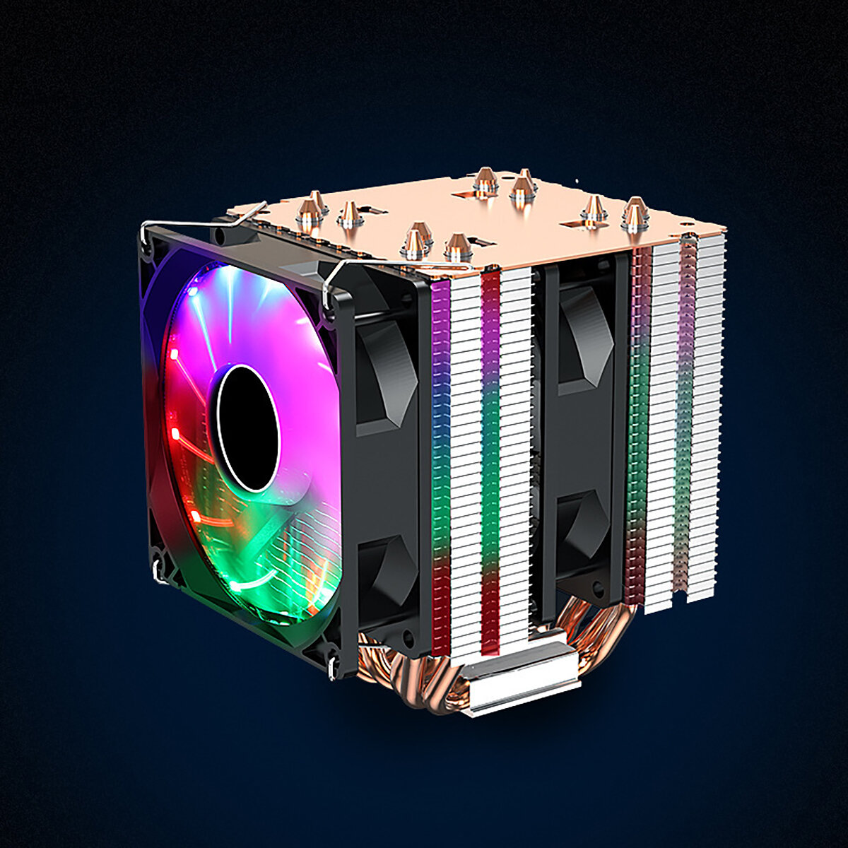 6 koperen buis Ultrastille kleuren CPU-koelventilator Dubbele/drievoudige ventilator