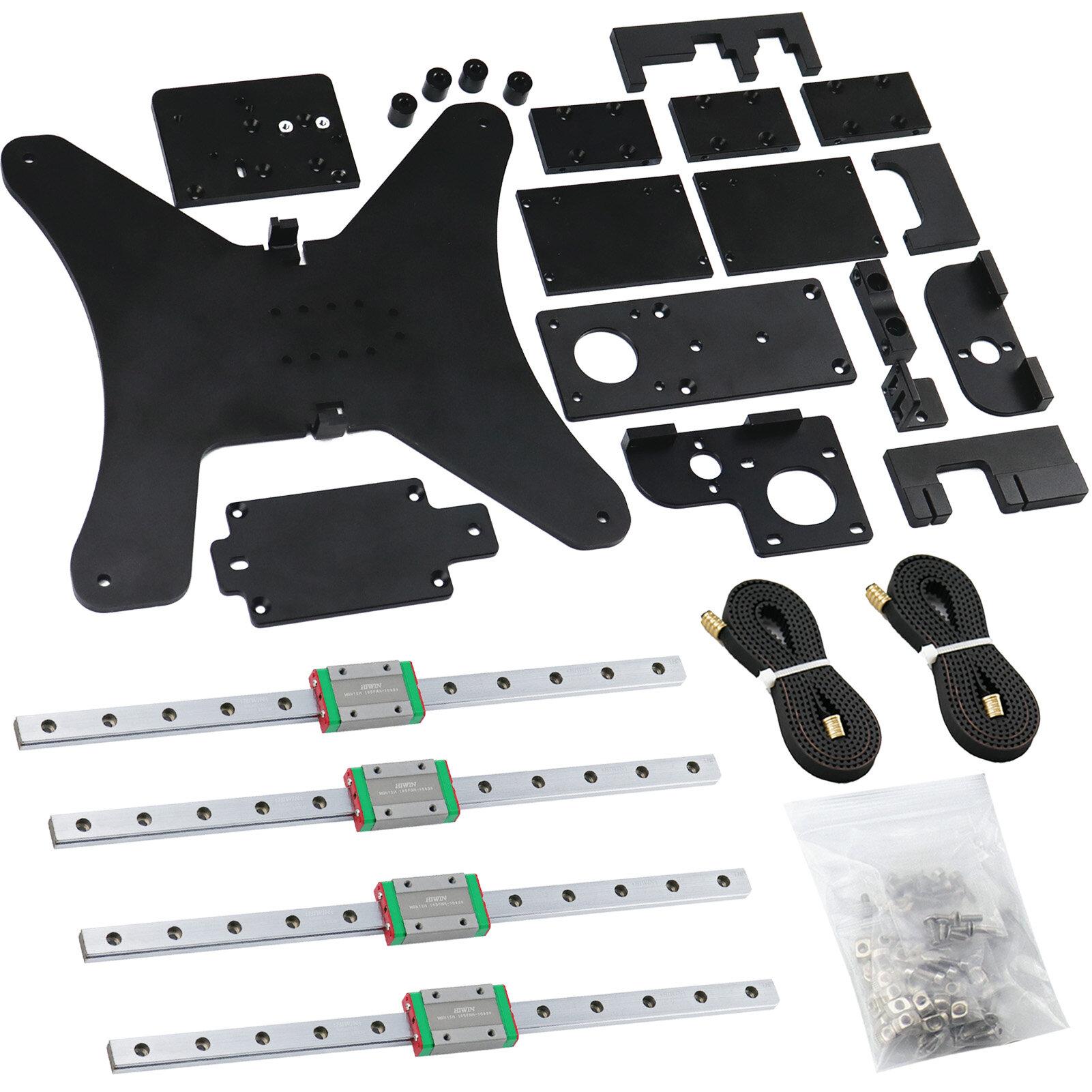 Ender 3 V2/Pro 3D Printer Upgrade Kit Black Knight kit and Belt Screws for Genuine Hiwin Linear Rail Improvement