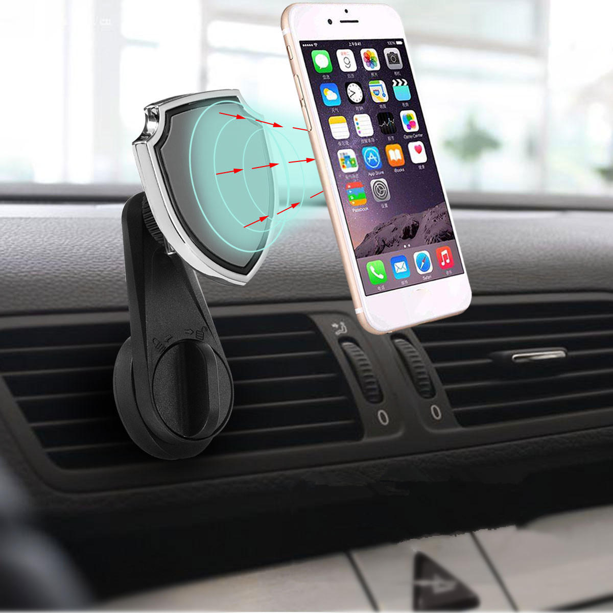 Universal Car Air Vent Magnetische Mount Outlet Holder Telefoonstandaard voor iPhone Samsung Huawei