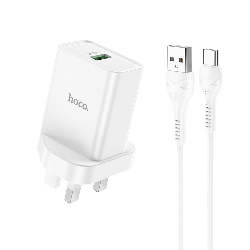 

HOCO NK5 18W Single USB Charger Fast Charging Wall Charger Adapter UK Plug For iPhone 13 Pro Max 13 Mini For DOOGEE S88