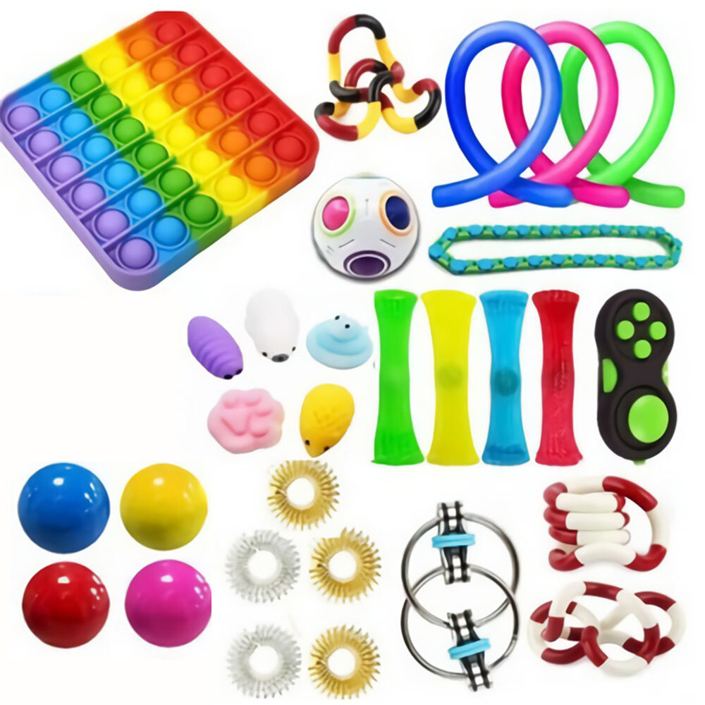 21/29pcs fidget toys sensory set anti stress fidget bubble toys ...