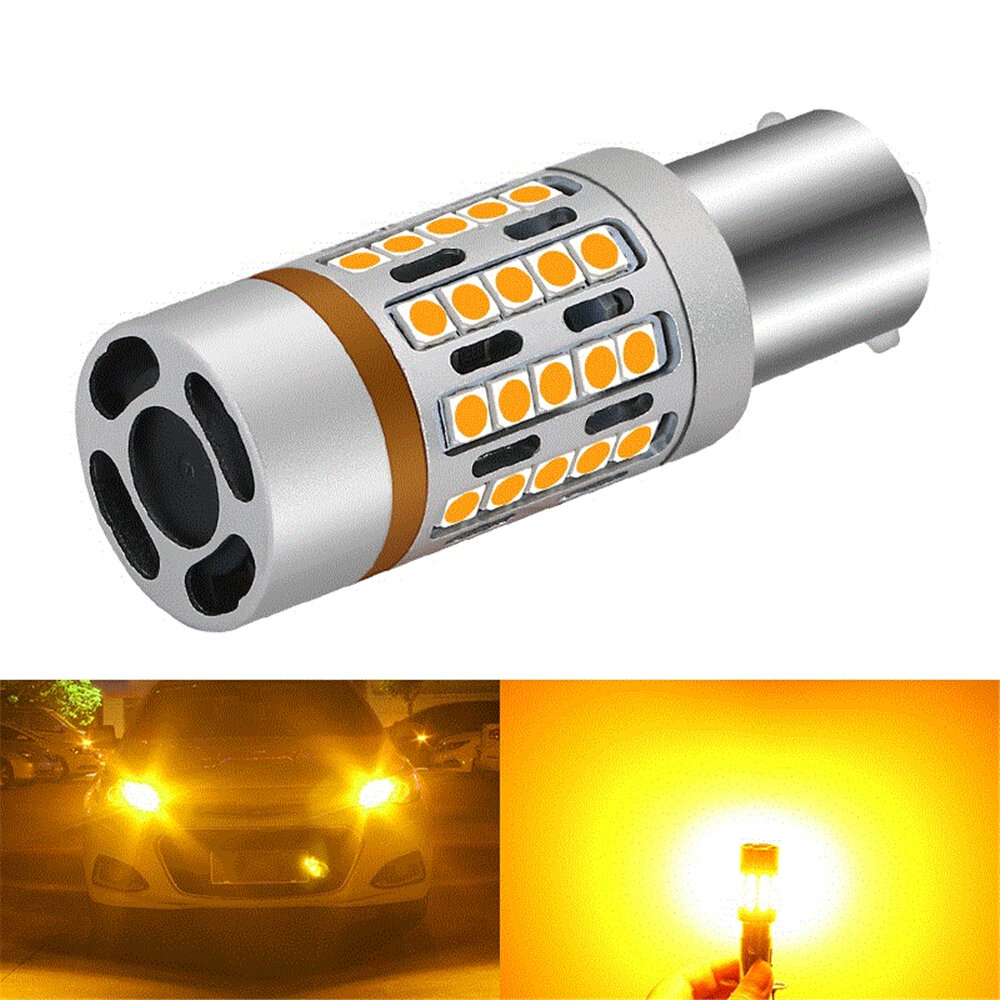 1156 3156 7440 45SMD LED Car Turn Signal Light CANBUS Error Free with Cooling Fan 12V 22.4W 2000LM Yellow Color