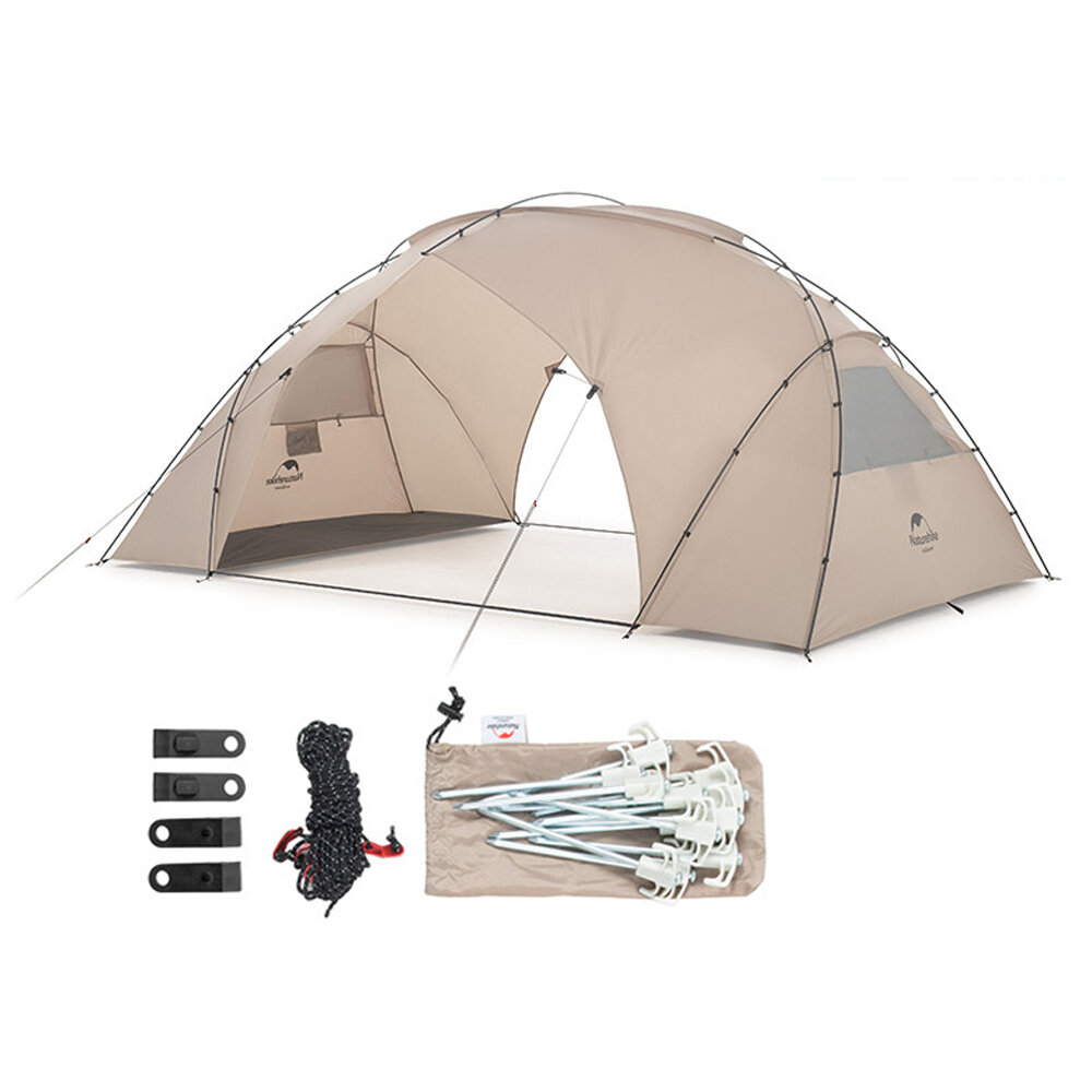 Naturehike NH20ZP116 Tenda de acampamento para pessoas duplas à prova de vento Proteção solar à prova d'água UF50 + Toldo para proteção solar