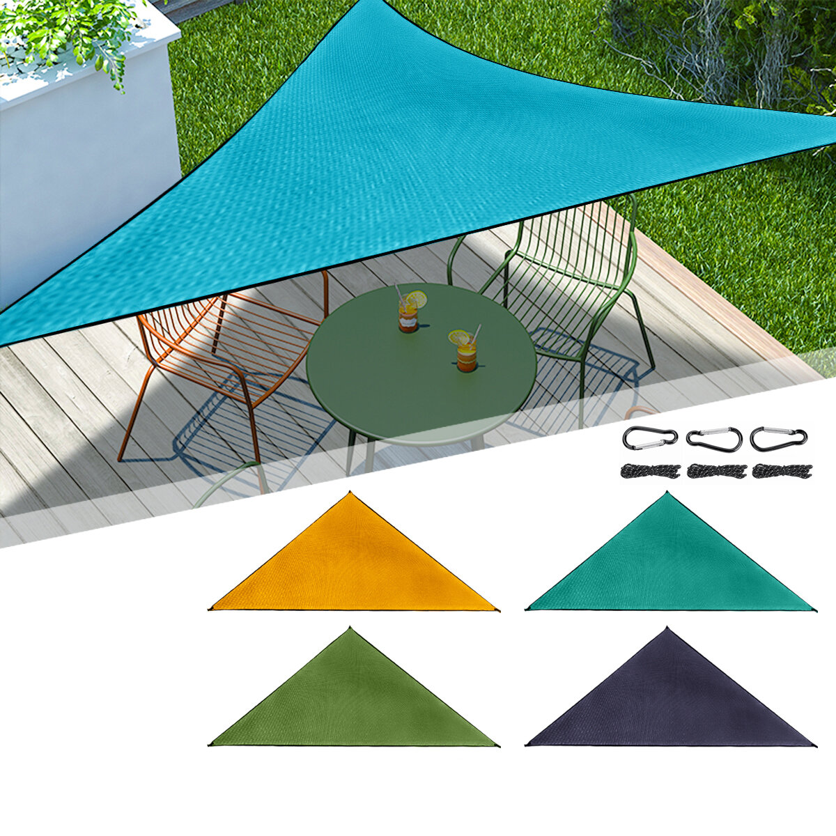 Toldo de sombra de 6x6x6m resistente al agua y protección UV, ideal para piscinas, playas, jardines y patios.